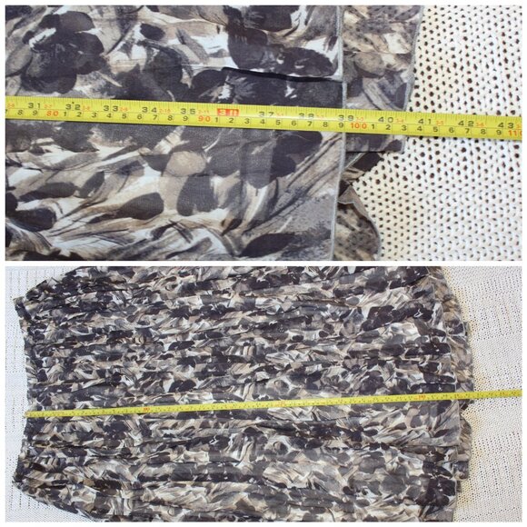 Old Navy Chiffon Pleated Midi Skirt Size XL Zip up psychedelic print Flowy Y2K - Picture 3 of 5